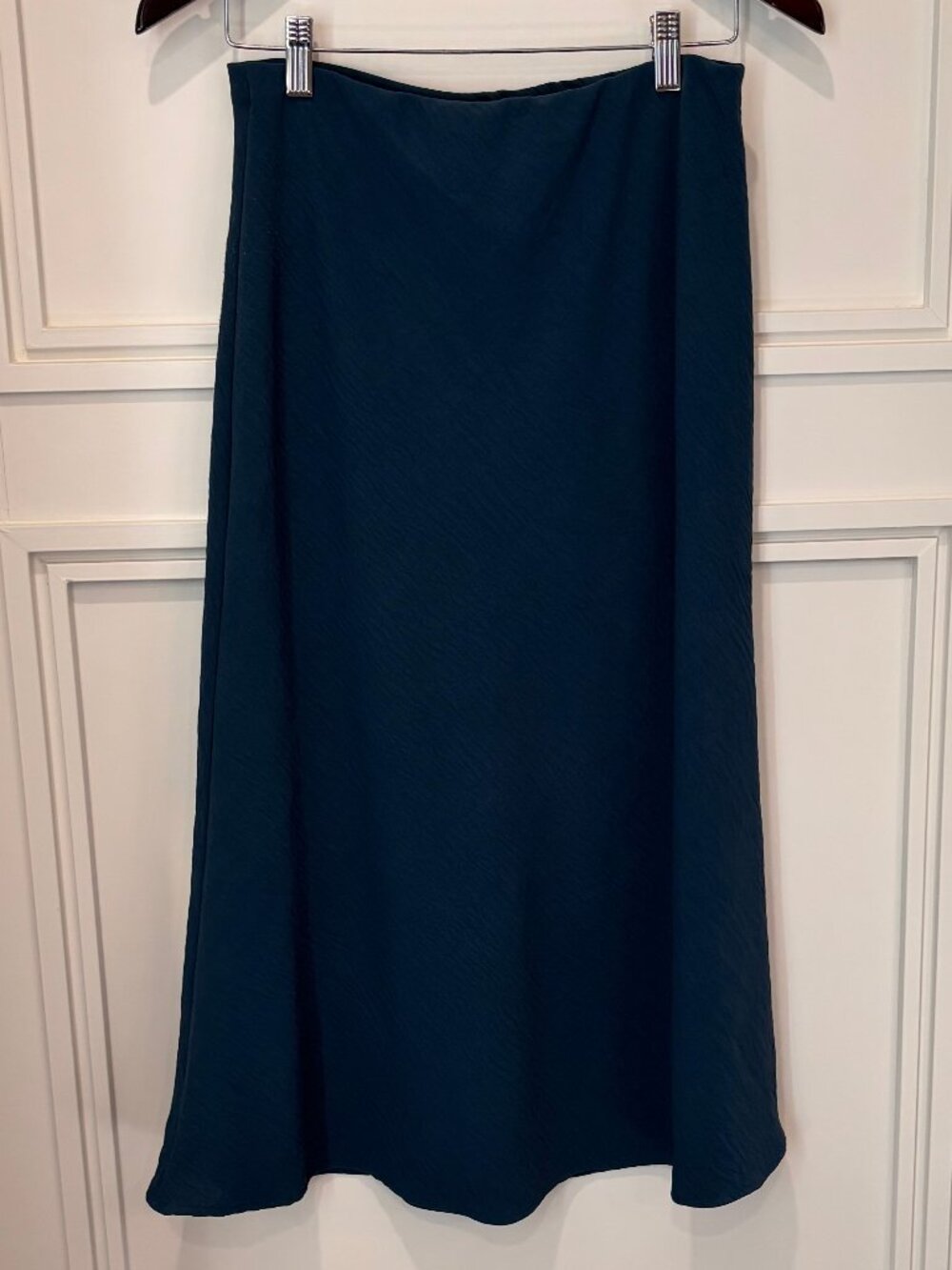 Teal Midi Bias Cut Skirt